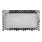 8" x 15" | Silver Edged Plastic Flower Tray | 48 Count - Yom Tov Settings
